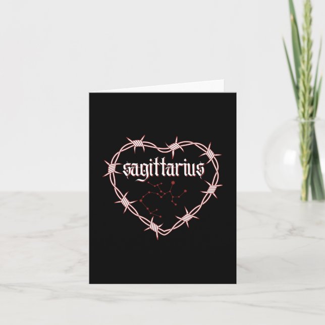 Sagittarius Constellation Gothic Edgy Birthday Kort (Framsida)