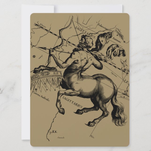 Sagittarius Constellation Hevelius 1690 Engrave (Framsida)