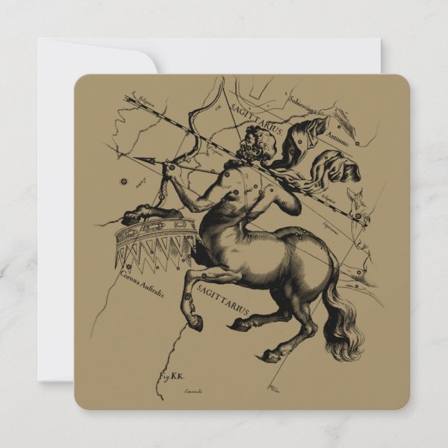 Sagittarius Constellation Hevelius 1690 Engrave (Framsida)