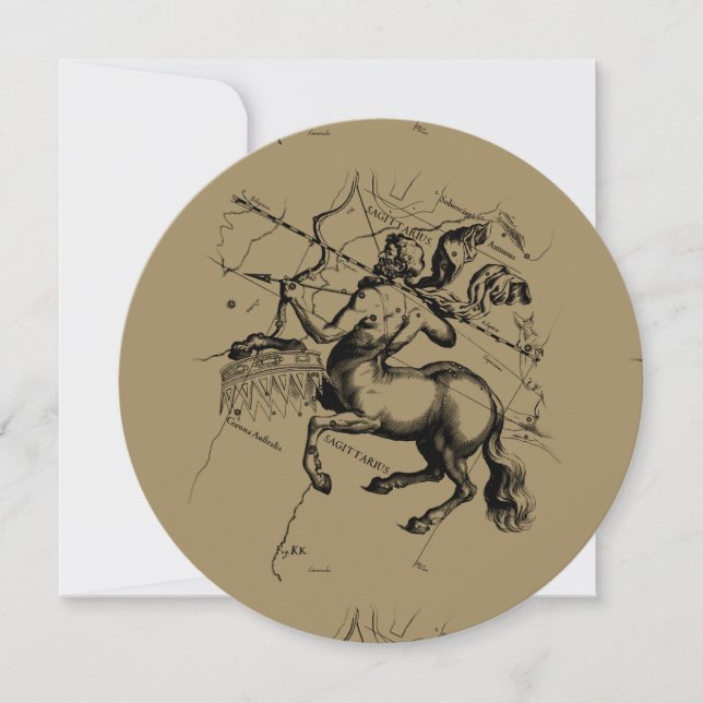 Sagittarius Constellation Hevelius 1690 Engrave (Framsida)