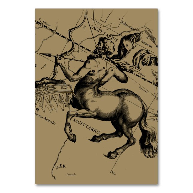 Sagittarius Constellation Hevelius 1690 Engrave Bordsnummer (Framsidan)