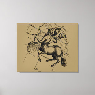 Sagittarius Constellation Hevelius 1690 Engrave Canvastryck