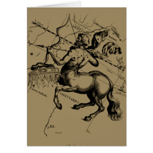 Sagittarius Constellation Hevelius 1690 Engrave Hälsningskort
