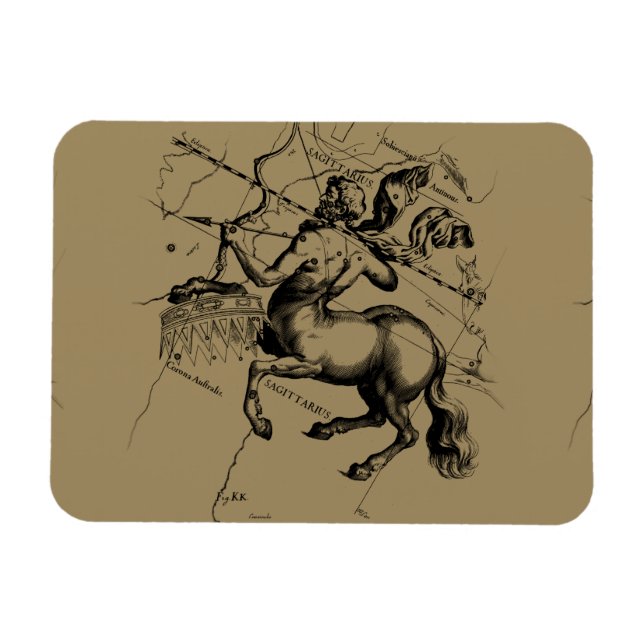 Sagittarius Constellation Hevelius 1690 Engrave Magnet (Horisontell)