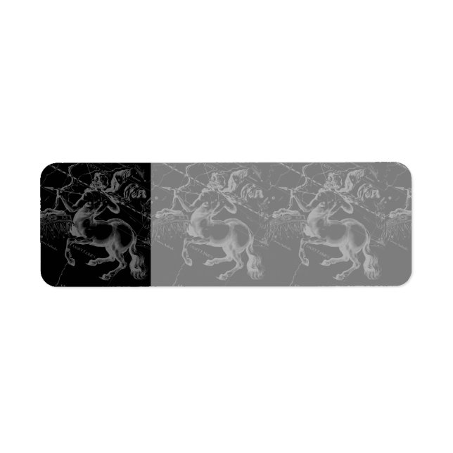 Sagittarius Constellation Hevelius circa 1690 Returadress Etikett (Framsidan)