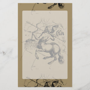 Sagittarius Constellation Karta Engrave Hevelius Brevpapper