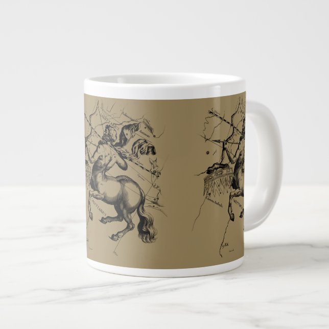 Sagittarius Constellation Karta Engrave Hevelius Jumbo Mugg (Framsida höger)
