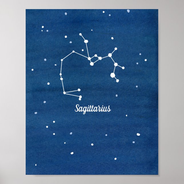 Sagittarius Constellation Night Himlar Poster (Framsidan)