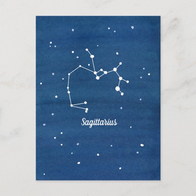 Sagittarius Constellation Night Himmel Indigo Vykort (Framsida)