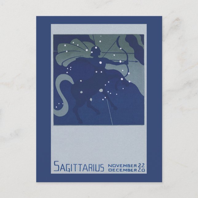 Sagittarius Constellation Vintage Zodiac Astrology Vykort (Framsida)