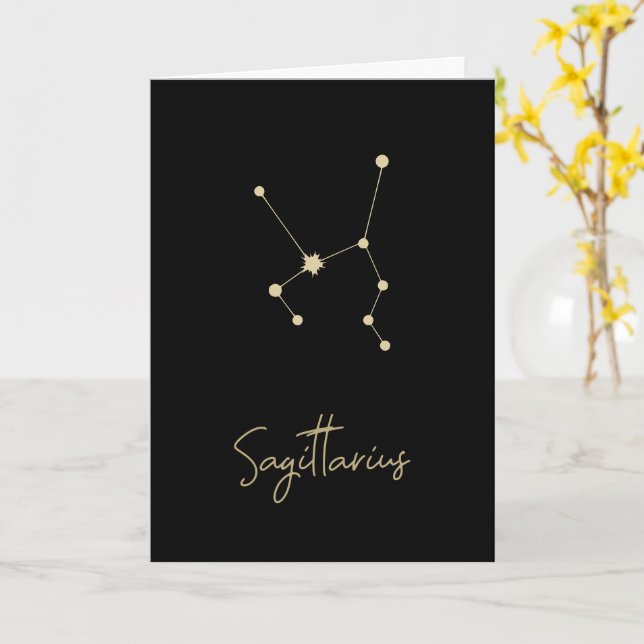 Sagittarius Constellation Zodiac Kort (Gul blomma)
