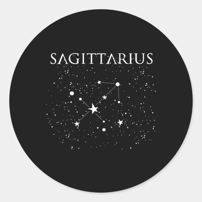 Sagittarius Constellation Zodiac Symbol Runt Klistermärke (Framsida)