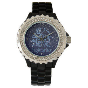 Sagittarius Constellation & Zodiac-tecken med stj Armbandsur