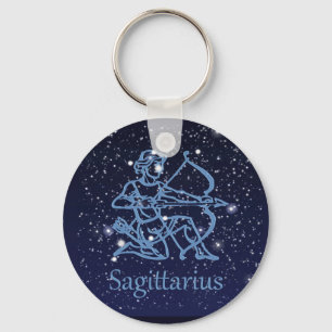 Sagittarius Constellation & Zodiac-tecken med stj Nyckelring