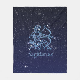 Sagittarius Constellation & Zodiac-tecken med stjä Fleecefilt