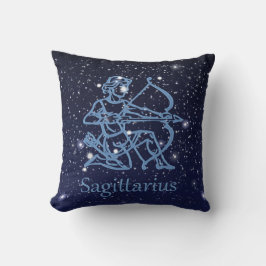 Sagittarius Constellation & Zodiac-tecken med stjä Kudde