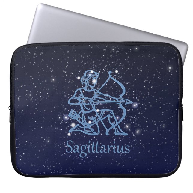 Sagittarius Constellation & Zodiac-tecken med stjä Laptop Fodral (Framsidan)