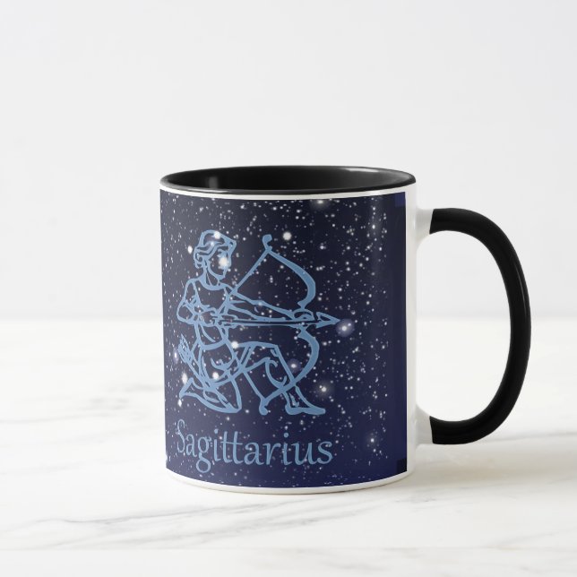 Sagittarius Constellation & Zodiac-tecken med stjä Mugg (Höger)