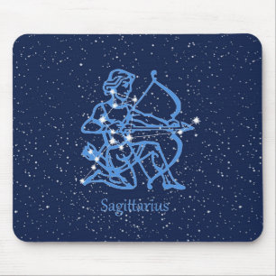 Sagittarius Constellation & Zodiac-tecken med stjä Musmatta