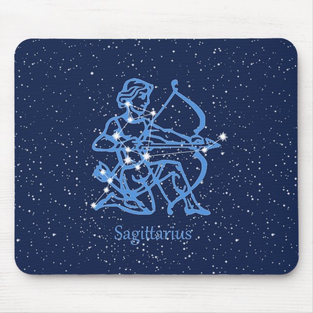 Sagittarius Constellation & Zodiac-tecken med stjä Musmatta (Framsidan)