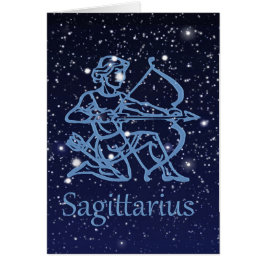 Sagittarius Constellation & Zodiac-tecken med stjä OBS Kort