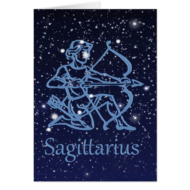 Sagittarius Constellation & Zodiac-tecken med stjä OBS Kort (Framsidan)