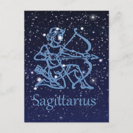 Sagittarius Constellation & Zodiac-tecken med stjä Vykort