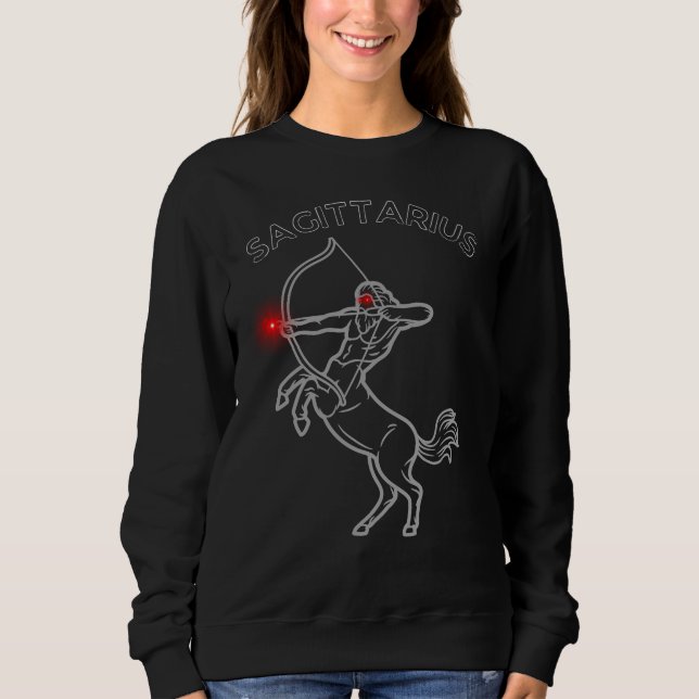 Sagittarius Dark Astrology | Minimal Occult Zodiac T Shirt (Framsida)