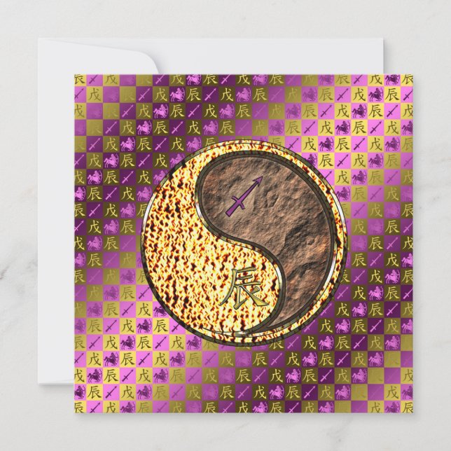 Sagittarius & Earth Dragon Kort (Framsida)