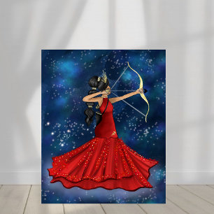 Sagittarius Female Goddess - Galaxy Space Stars Canvastryck