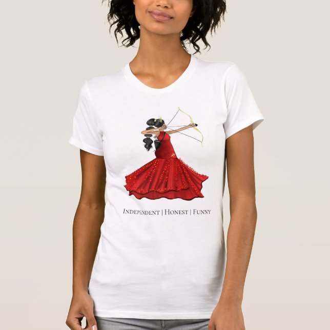 Sagittarius Female Goddess - Personaltåg T Shirt (Framsida)
