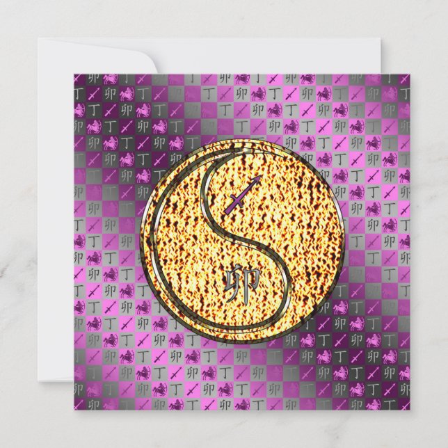 Sagittarius & Fire Rabbit Kort (Framsida)