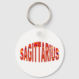 Sagittarius - Firey Orange Gult Blue Nyckelring