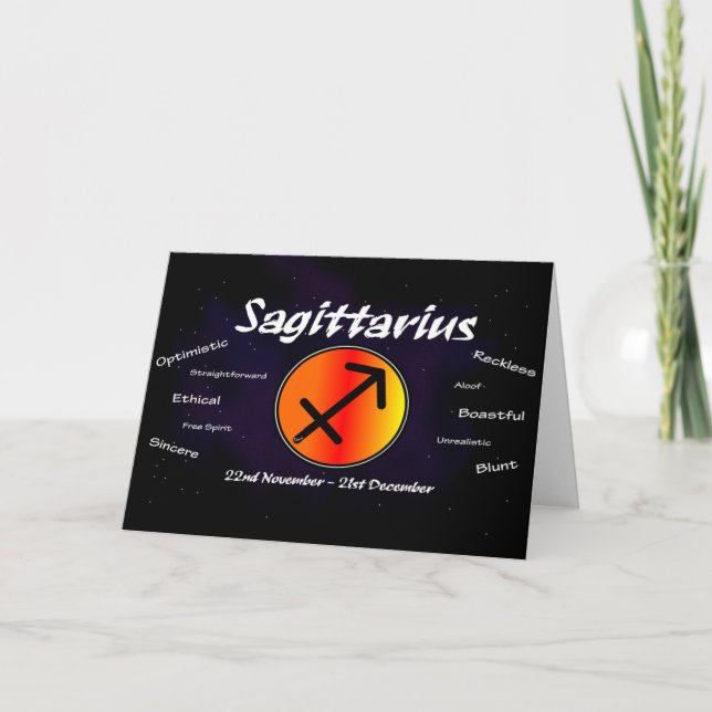 Sagittarius-födelsedagskort Kort (Framsida)