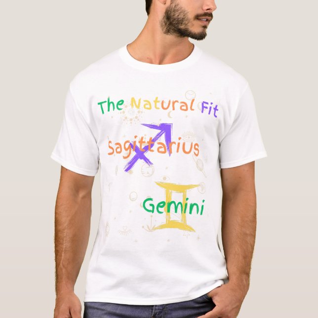 Sagittarius Gemini para Zodiac T-Shirt (Framsida)