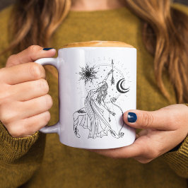 Sagittarius Girl 15oz Black Rim Mugg