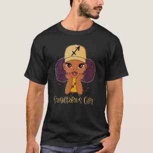 Sagittarius Girl Afro Girl Zodiac Signs Birthday H T Shirt