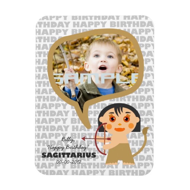 Sagittarius Grattis på födelsedagen Keepsaké för b Magnet (Vertikal)