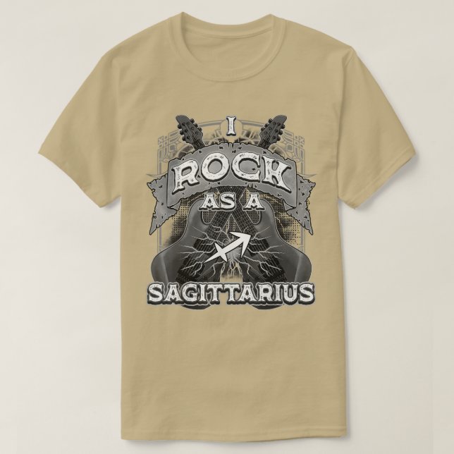 Sagittarius Guitar I Rock As A Sagittarius Zodiac  T Shirt (Design framsida)