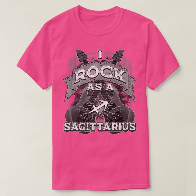 Sagittarius Guitar I Sten som Sagittarius Zodiac T Shirt (Design framsida)