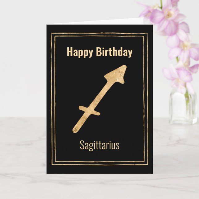 Sagittarius guld astrology zodiac Grattis på födel Kort (Orkide)