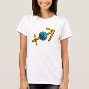 SAGITTARIUS, GULD BLUE ZODIAC BIRTHDAY SIGN JEWEL T-SHIRT