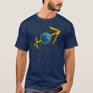SAGITTARIUS,GULD BLUE ZODIAC BIRTHDAY SIGN T-SHIRT