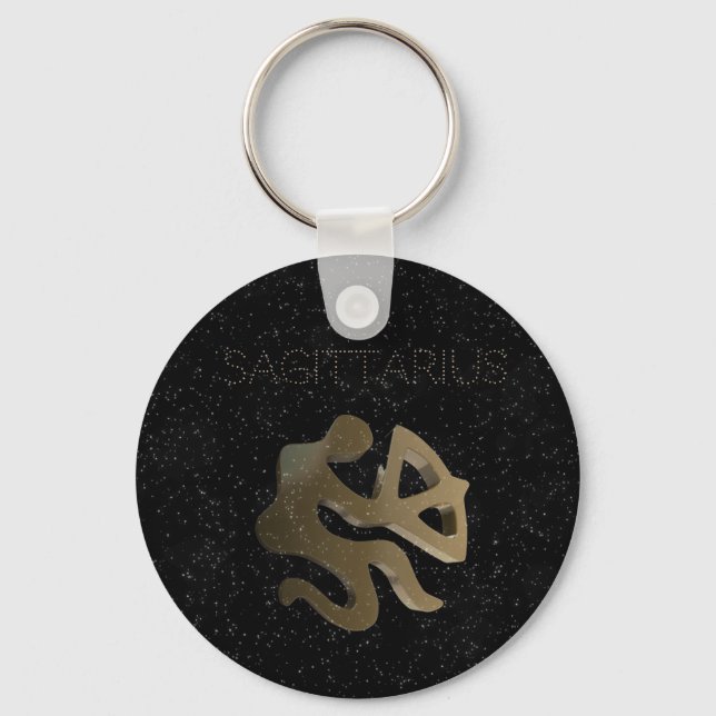 Sagittarius gyllene tecken nyckelring (Framsida)