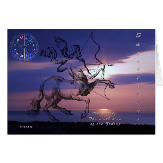 sagittarius hälsningskort (Framsidan Horizontal)