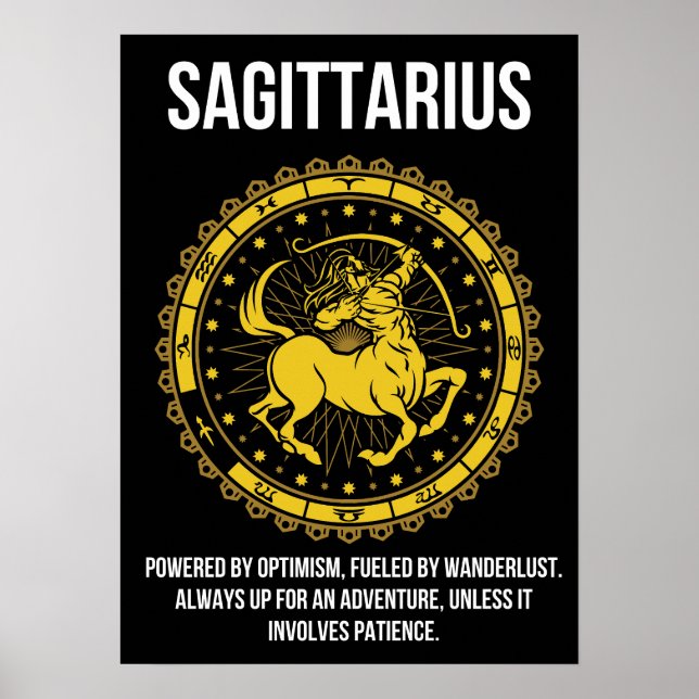 Sagittarius - Horoscope, Funny Zodiac Sign Humor Poster (Framsidan)