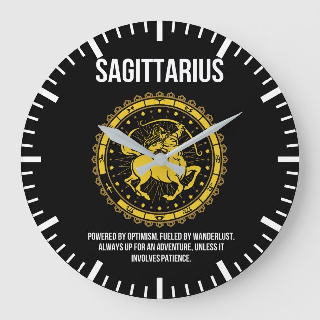 Sagittarius - Horoscope, Funny Zodiac Sign Humor Stor Klocka (Framsida)