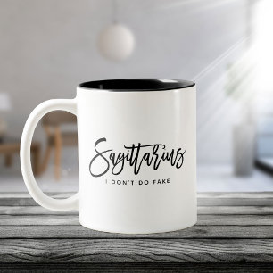 Sagittarius Horoscope Modern Script Zodiac-tecken Två-Tonad Mugg