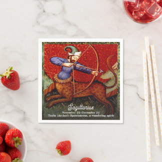 Sagittarius Horoscope Zodiac Medieval Art Birthday Pappersservett
