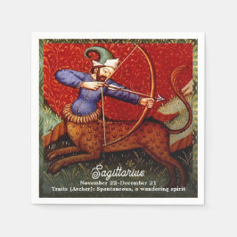 Sagittarius Horoscope Zodiac Medieval Art Birthday Pappersservett